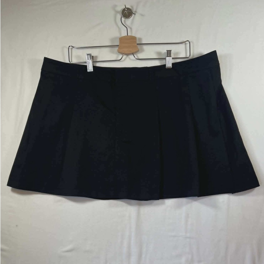 Divided Women Black Pleated Mini Skirt‎ Size XL Preppy Schoolgirl Twill Skater